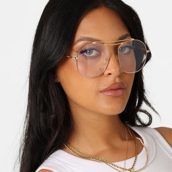 NEW GUCCI GG1479S 001 EYEGLASSES WOMEN GOLD AVIATOR EYEWEAR GUCCI - Picture 2 of 13